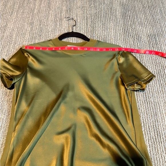 NWT Rosetta Getty top 100% silk front 100% organic cotton back Olive Small - Picture 8 of 10
